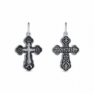 Крест из серебра литье частичное чернение