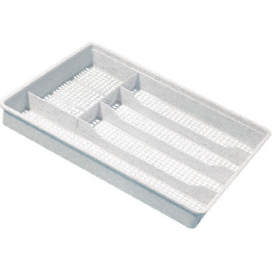 Лоток для столовых приборов пластмассовый 34х25х4,5см, сетчатый (Россия)