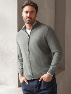 Кардиган на молнии из хлопка с нейлоном