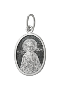 Образ (Прп. Ангелина Сербская) из серебра частично черненый штампованный