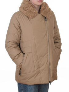 M-8866 DK. BEIGE Куртка зимняя женская (150 гр. холлофайбер)