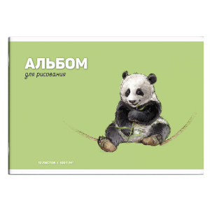 Альбом для рисования, формат А4, количество листов 12, мягкий переплёт (2 скобы), белый офсет, 100 г/м?, Уф-лак
