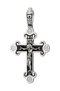 Крест из серебра литье частичное чернение