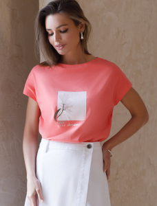 Футболка из хлопкового облегченного полотна с авторским принтом