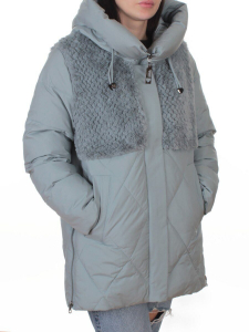 M-8800 GRAY/LT. BLUE Куртка зимняя стеганная женская (150 гр. холлофайбер)