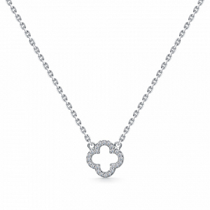 Колье родированное фианит серебро 925*