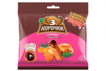 «3 Корочки», сухарики со вкусом курицы и соусом терияки, 85 г