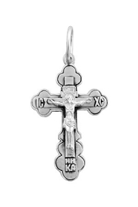 052.55 крест из серебра частично черненый штампованный