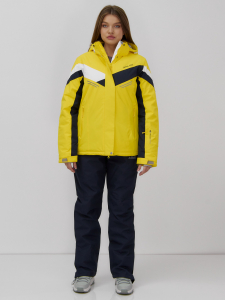 Горнолыжный костюм женский зимний УЦЕНКА желтого цвета 02811J