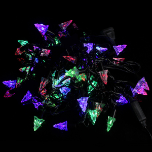 Гирлянда ёлочка с коннектором 70 LED 8 м чёрный провод цветная