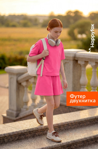 Костюм из футера для девочки оверсайз Happyfox