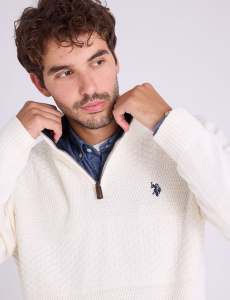 1/4 ZIP TEXTURED SWEATER
