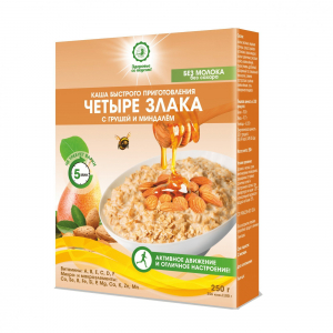 Каша "4 злака с грушей и миндалем"