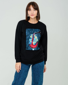 Удлинённый свитшот со вставкой ASTP015