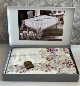 Скатерть EFOR IRMAK GARDENYA 160*220 прямоугольная бордовый (BORDO)