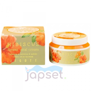 Jigott Hibiscus Flower Vital Cream Витаминный крем для лица с экстрактом гибискуса, 100 мл