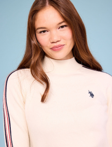 SIGNATURE STRIPE RAGLAN MOCK NECK SWEATER