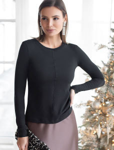 Лонгслив из премиального хлопка с эластаном