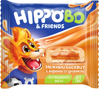 «HIPPO BONDI & FRIENDS», бисквитное пирожное с вареной сгущенкой, 32г (упаковка 12шт.)