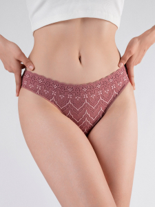Женские кружевные стринги лиловые Indefini, (арт. 1262LDS)
