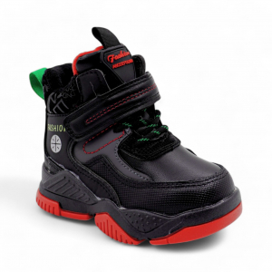 Ботинки на меху 1810-3-2 черн/красн