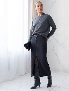 Джинсовая юбка из плотной эластичной джинсы 13OZ.