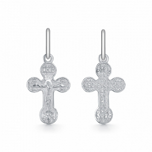 Крест из серебра литье белый