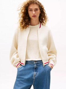 Sofia for Tommy Varsity Sweater Bomber