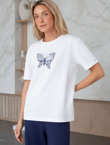 Футболка с принтом свободная эластичная из премиального хлопка