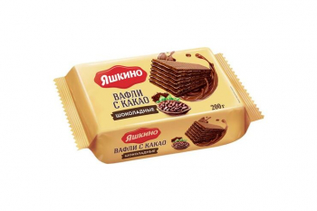 «Яшкино», вафли с какао, шоколадные, 200 г