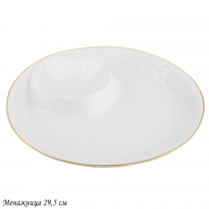 109-168 Менажница 29,5см БЕЛАЯ РОЗА в под.уп.(х8)Фарфор