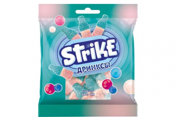 «Strike», мармелад жевательный «Дринксы» со вкусом бабл-гам, 70 г