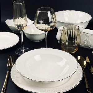 305-089 Обеденный сервиз 36пр.  АВРОРА ЗОЛОТО в под.уп.(х1)Фарфор