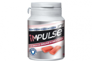 «Impulse ICE», жевательная резинка со вкусом вишни и ментола, 56 г (упаковка 6 шт)