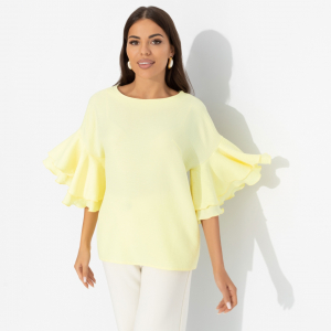 Блуза с акцентными рукавами, Молниеносная влюбленность (sunny)