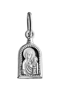 Образ (БМ Казанская) из серебра частичное чернение литье