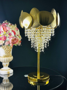 299-253 Настольная лампа 60 см (х1)Кристаллы, нержавеющая сталь