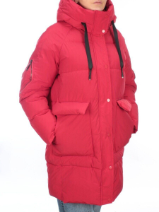2197 RED Пуховик женский зимний AIKESDFRS (200 гр. холлофайбер)