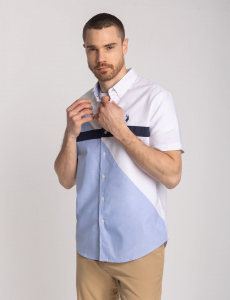 SHORT SLEEVE DIAGONAL OXFORD SHIRT