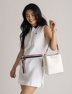 SOLID BUCKET BAG WITH CROSSBODY STRAP