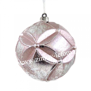 Набор ёлочных шаров 8 см 3 шт. розовый