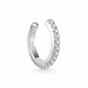 Зажимы с фианитом родированные серебро 925*