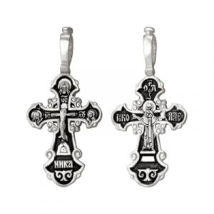 Крест (Свт.Николай) из серебра литье частичное чернение