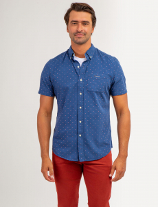 SWISS DOT POPLIN SHORT SLEEVE SHIRT