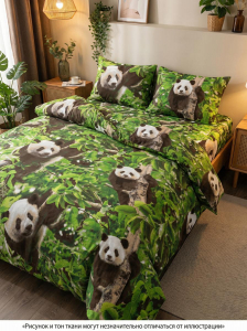 Комплект постельного белья Панды 3D бязь