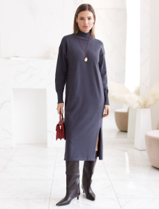 Платье тонкой вязки из хлопка с нейлоном