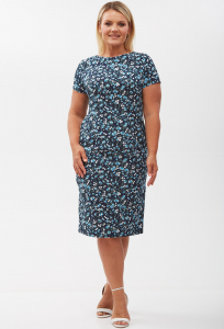 Платье Lady Line 1590 голубые цветы