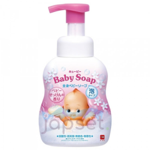 Kewpie Детское мыло-пенка увлажняющая, для волос и тела, с первых дней жизни, без слез, аромат детского мыла, 400 мл