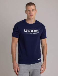 USA EMBOSSED PRINT JERSEY T-SHIRT