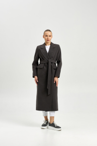 Пальто женское демисезонное 26326 (темно-серый)